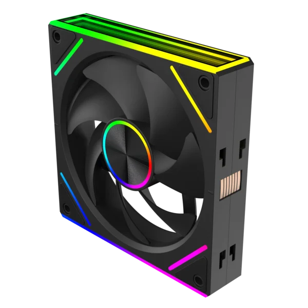 UPSIREN WF-3 120mm Wire-free splicing case fan motherboard light synchronization 4PIN PWM Center axis CD texture design 12CM