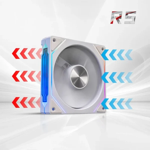120mm GEN4 RS White Fan, ARGB Infinite Mirror Lighting, 3-Pin Sync, 800-1800RPM PWM, Perfect for Cases & Radiators