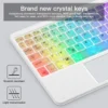 RGB Rainbow Backlit Wireless Bluetooth Keyboard Touchpad and Mouse Wireless Spanish Korean Keyboard for iPad Laptops Tablet PC
