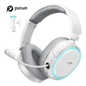 Picun G2 2.4GHz Bluetooth Wireless Gaming Headset For PC PS4 PS5 Phone Switch 5ms Low Latency 7.1 Surround Wired Headset ENC Mic