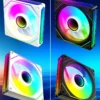 UPSIREN UF-4 12CM Computer Chassis Fan,Infinite Prism ARGB Fan/3 Mirror Surfaces/4 Pin PWM/3PIN ARGB Quiet Cooling Fan