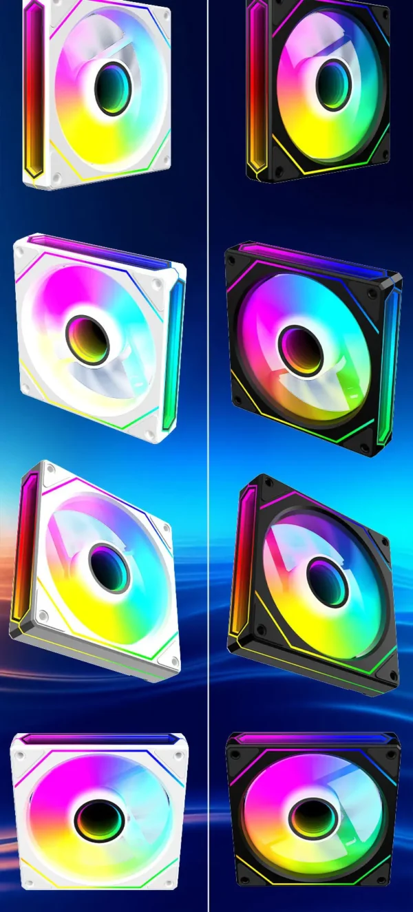 UPSIREN UF-4 12CM Computer Chassis Fan,Infinite Prism ARGB Fan/3 Mirror Surfaces/4 Pin PWM/3PIN ARGB Quiet Cooling Fan