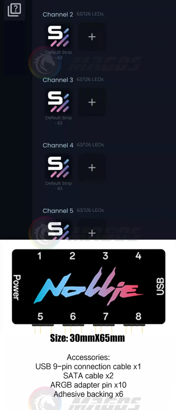 Nollie RGB Asynchronous Controller HUB 8/16 Ways Addressable ARGB Splitter Support Software Signal-RGB/OpenRGB Management