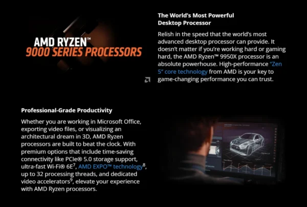 AMD Ryzen 9 9950X 100% Brand New AMD R9 9950X Gaming CPU 16-Core 32-Thread Up to 5.7GHz Socket AM5 AMD Desktop Processor ﻿