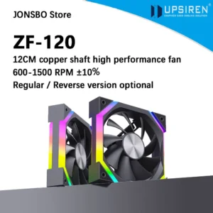 UPSIREN ZF-120 Computer Case Fan 12cm ARGB 4Pin PWM Quiet Cooling Fan 12V Large Air Volume 45CFM/600-1500RPM Use 26 lamp beads