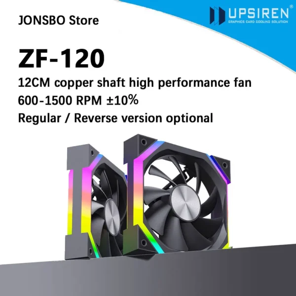 UPSIREN ZF-120 Computer Case Fan 12cm ARGB 4Pin PWM Quiet Cooling Fan 12V Large Air Volume 45CFM/600-1500RPM Use 26 lamp beads