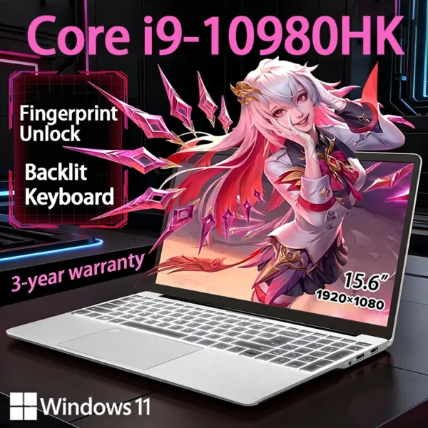New Core i9 10980HK Laptop Computer Windows 11 Pro 16GB DDR4 1TB 2TB SSD Notebook PC Gamer Portable Laptops Gaming Office PC