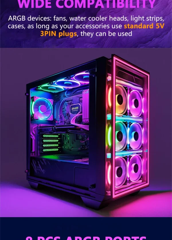 Nollie SignalRGB OpenRGB Universal 5V 3PIN ARGB Asynchronous Controller HUB For Computer PC Case Cooling Fans Light Strip