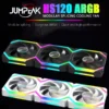 JUMPEAK HS120 Halo ARGB Cooling Fan 360mm 240mm Modular Stackable Splicing 120mm RGB Fans Kit For Gaming PC Case Water Cooler
