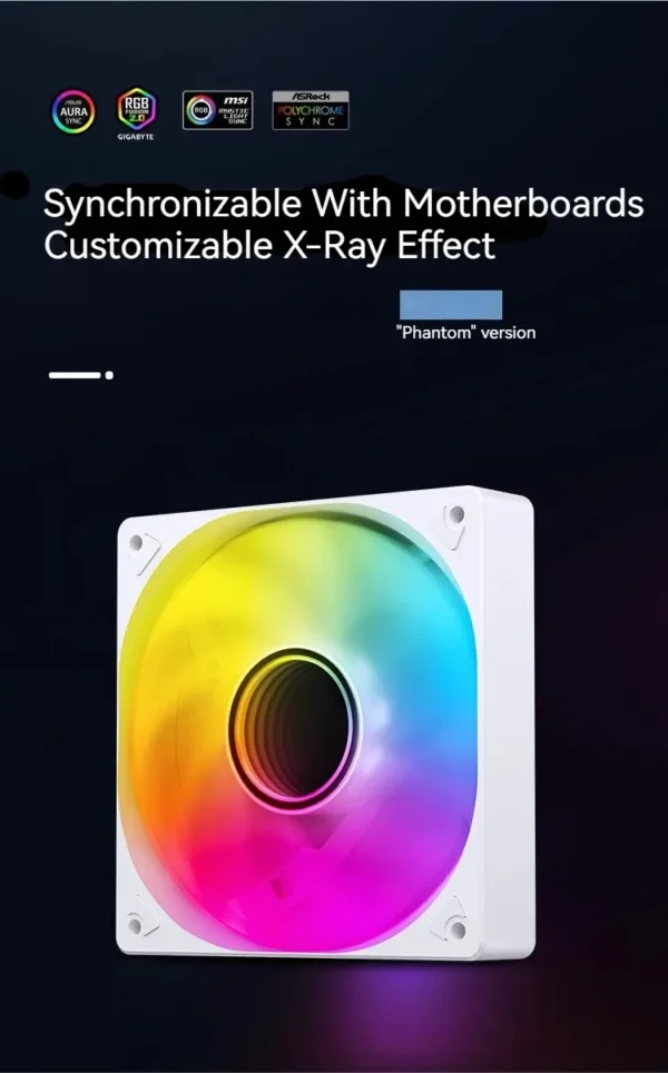 Jonsbo SL-120 Case Fan 120mm 5V 3Pin ARGB Light Effect PWM 600-1500RPM Cooling Fan 12cm High Air Volume Slient Fan