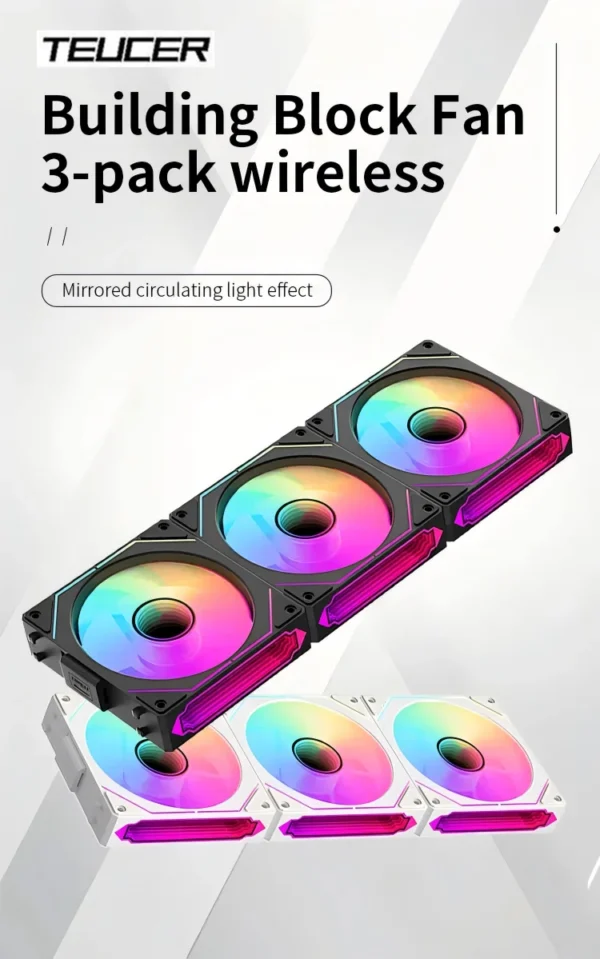 Teucer 12cm Silent PWM Control Fan 5V 3Pin ARGB with AURA SYNC 4Pin Chassis Fan for PC Case Water Cooling