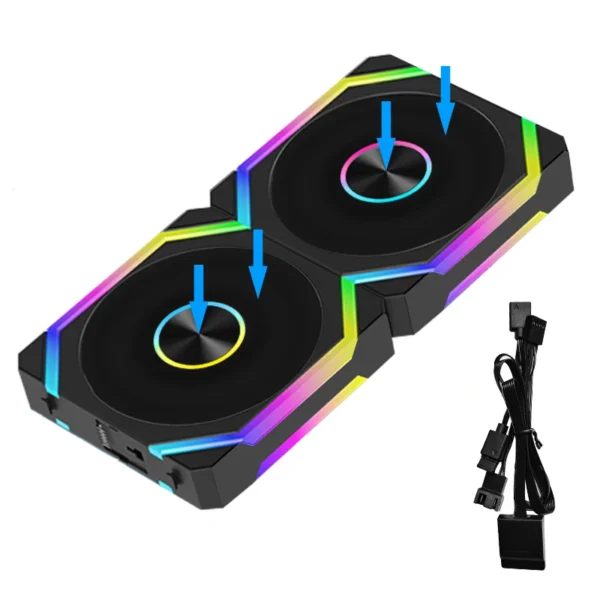 JUMPEAK HS120 Halo ARGB Cooling Fan 360mm 240mm Modular Stackable Splicing 120mm RGB Fans Kit For Gaming PC Case Water Cooler