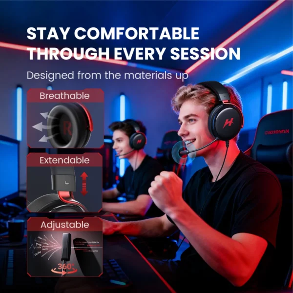 HAYLOU HexStorm G1 Wired Gaming Headphone 7.1 Surround Sound 50mm Dual Driver Esports Gamer Headset with Mic For PS4 PS5 PC