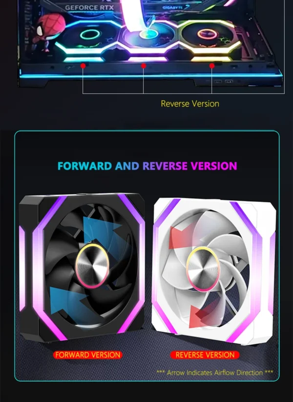 JUMPEAK HS120 Halo ARGB Cooling Fan 360mm 240mm Modular Stackable Splicing 120mm RGB Fans Kit For Gaming PC Case Water Cooler