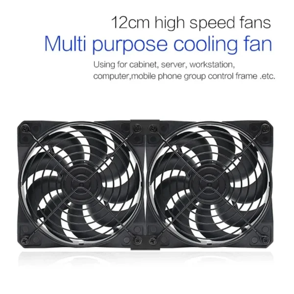 TEUCER 120mm 3000RPM Cooling Fan with Controller 12V 220V Btc Mining Machine Chassis Exhaust Fan Workstation Cabinet Server Fan