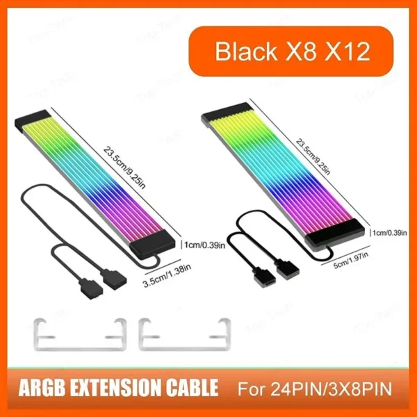 PC RGB Light Strip Suitable For Computer Power Supply ATX 24PIN GPU Video Card Cables And Case for 6Pin 8Pin 12Pin 16Pin 24Pin