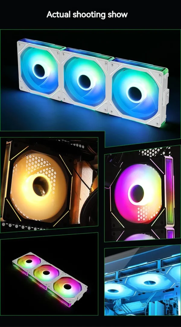 TEUCER JM-1 PC Case Fan 120mm ARGB Mirror Cycle Light Effect Cooling Fan 4PIN PWM Low noise Chassis Water Cooling Ventilador