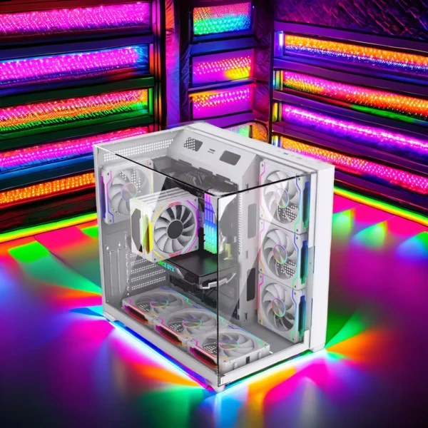 White PC Case Chassis Full Tower with Fan USB3.0 ATX M-ATX Mini ITX Gaming Cabinet Plastic CPU Stocked Computer Cases & Towers