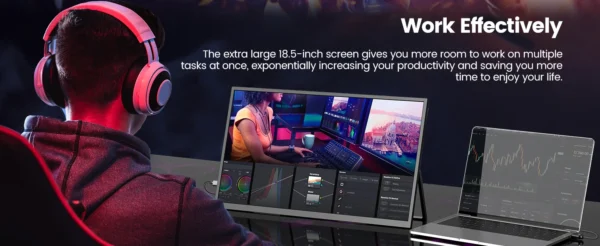 UPERFECT 18.5" 120Hz Portable Monitor 100% sRGB 1080P FreeSync IPS Speakers USB C Mini HDMI Gaming Display For Phone NS PS5 XBOX