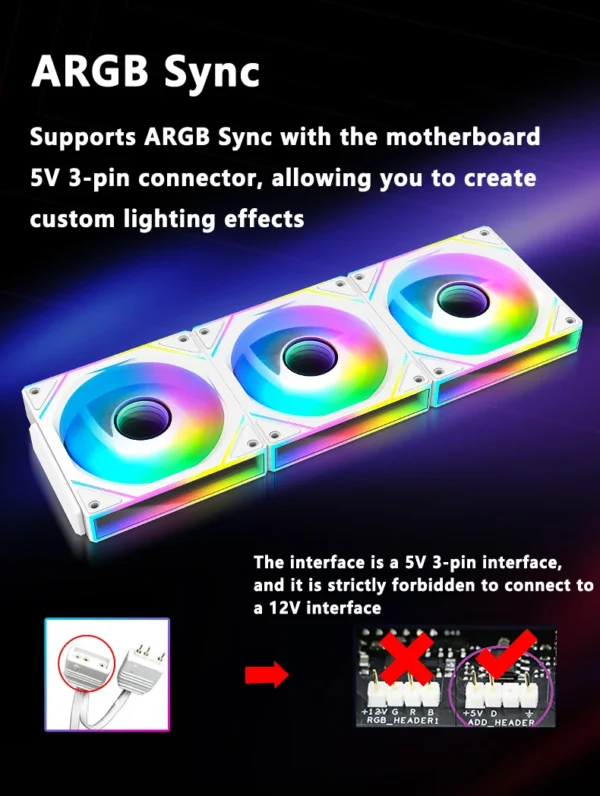 ICE Whale WX-2 ARGB Wireless Splicing Fan 12CM Air-Cooled Cooling Chassis Component 1800RPM Chassis Fan