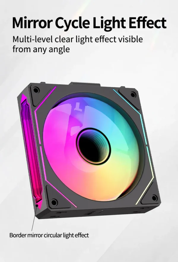 Teucer 12cm Silent PWM Control Fan 5V 3Pin ARGB with AURA SYNC 4Pin Chassis Fan for PC Case Water Cooling