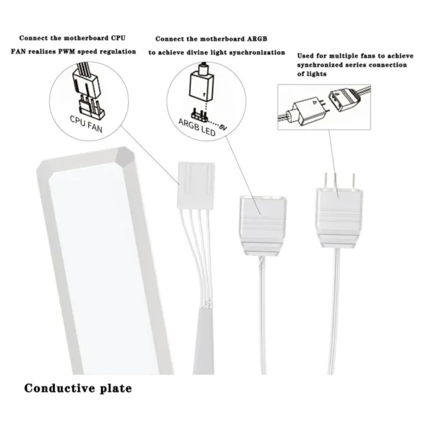 ICE Whale WX-2 ARGB Wireless Splicing Fan 12CM Air-Cooled Cooling Chassis Component 1800RPM Chassis Fan