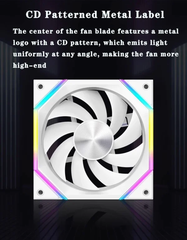 ICE Whale IW-14 Computer Chassis Fan 14cm ARGB 4 Pin PWM Quiet Cooling Fan 12V Large Air Volume 61.5CFM/800-1800RPM Ventilator