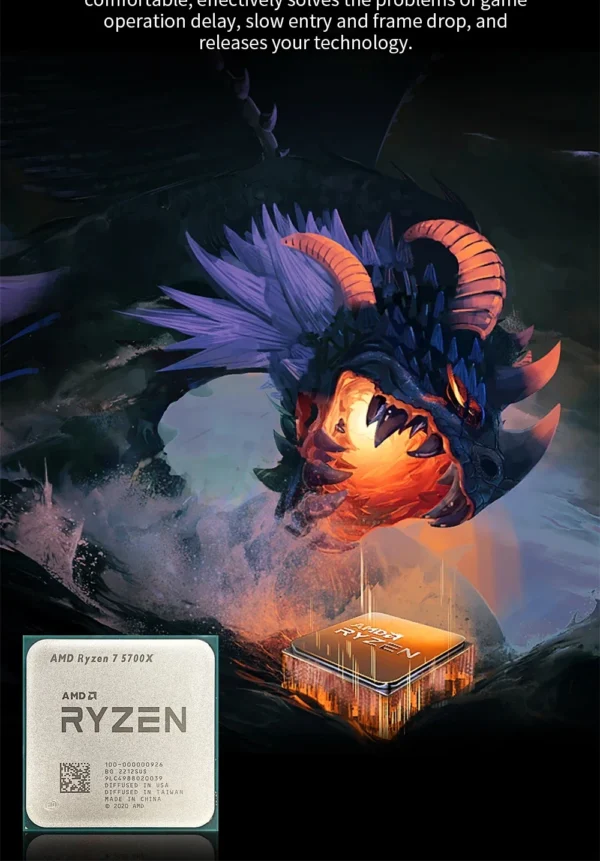 AMD Ryzen 7 5700X 8-Core 16-Thread L3=32M 3.4GHz Gaming Processor 65W 7NM R7 5700X DDR4 Socket AM4 No Fan