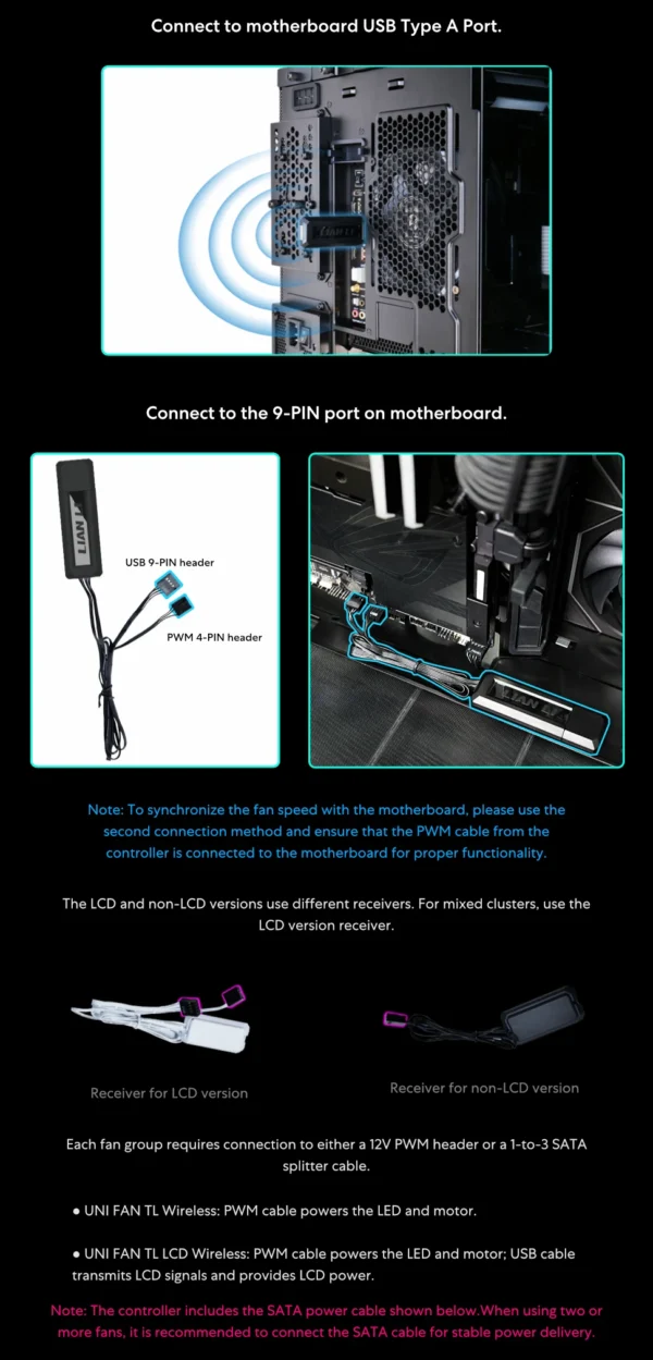 Lian-Li UNI FAN TL Wireless LCD 140 Single Pack NO CONTROLLER