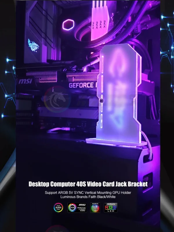 4090 GPU Holder Jack Support 40 Series VGA Bracket RGB Flow MSI AORUS ROG TUF Belief Anime Characters PC Assemble MOD