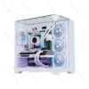 ATX Gaming PC Case Panoramic Tempered Glass 7 Fan Support RGB Lighting Desktop Computer Case High Airflow Gaming Chassis