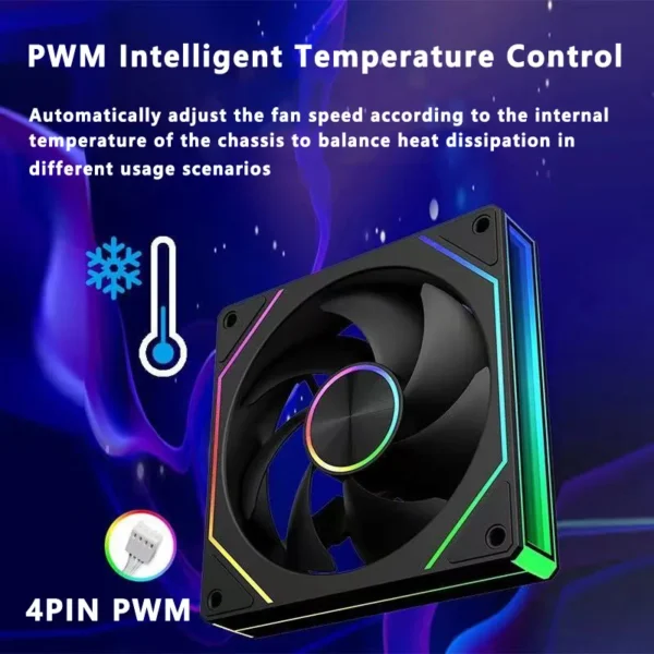 ICE Whale 4RS PLUS 14CM ARGB Chassis Fan 650-1500RPM Air-Cooled PC Cooling Fan