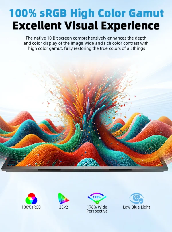 UPERFECT 18.4 inch 4K QLED Portable Monitor Gaming Computer Display Ultra-Slim Extend Screen For PS5/4 Switch Laptop PC Mac Xbox