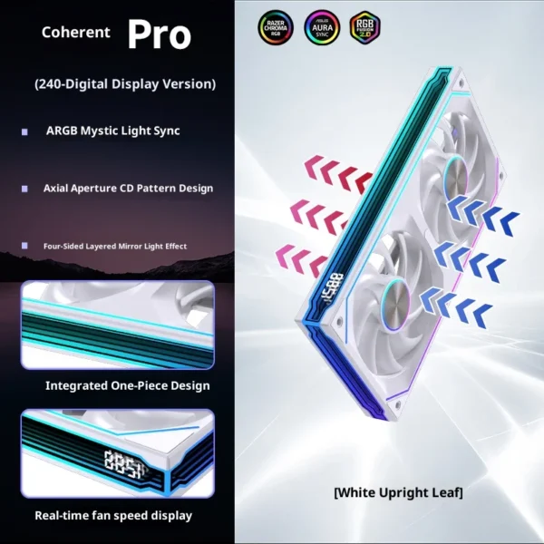 LOVINGCOOL Coherent Pro-360/240/120 ARGB digital display PC fan computer case Siamese Building block fan Integration