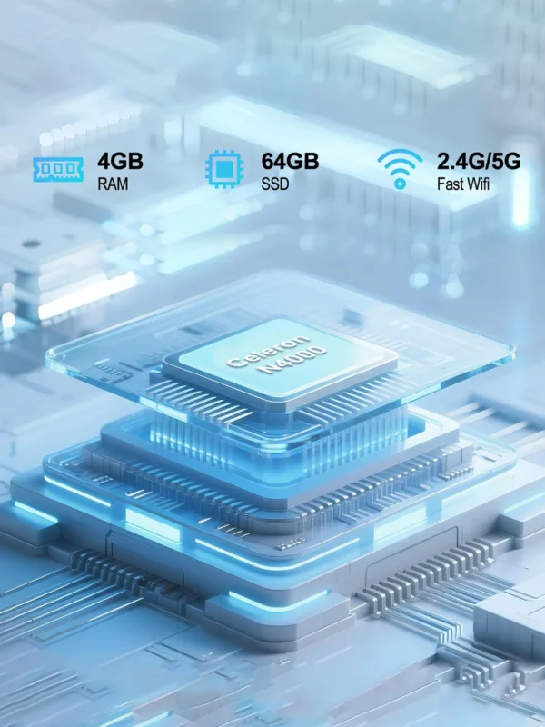 11.6 Inch Laptop, OS 11 Pro System Laptops, Slim and Lightweight Notebook HD Display, Russian- English Keyboard,Type_C 4000mAh