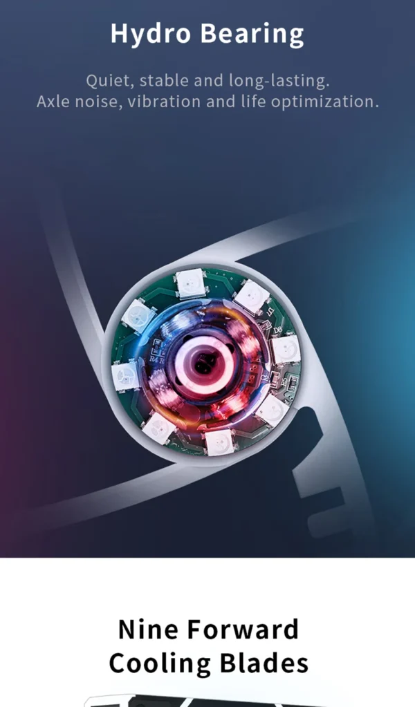 Power Train PRISM 8 PRO Computer Case Fan 120mm ARGB 4Pin PWM Quiet CPU Cooling Fan 12V Large Air Volume 56.8CFM/600-1500RPM