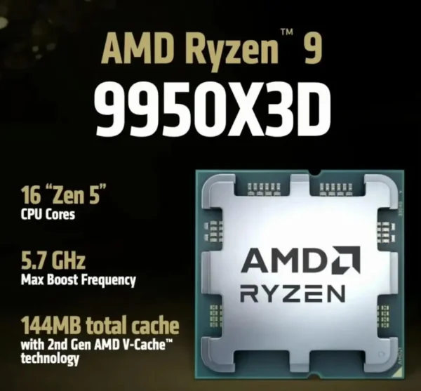 Origina New AMD Ryzen 7 9800X3D/ R9 9900X3D / R9 9950X3D Socket AM5 Gaming Desktop Computer processor A new boxed CPU Ryzen9