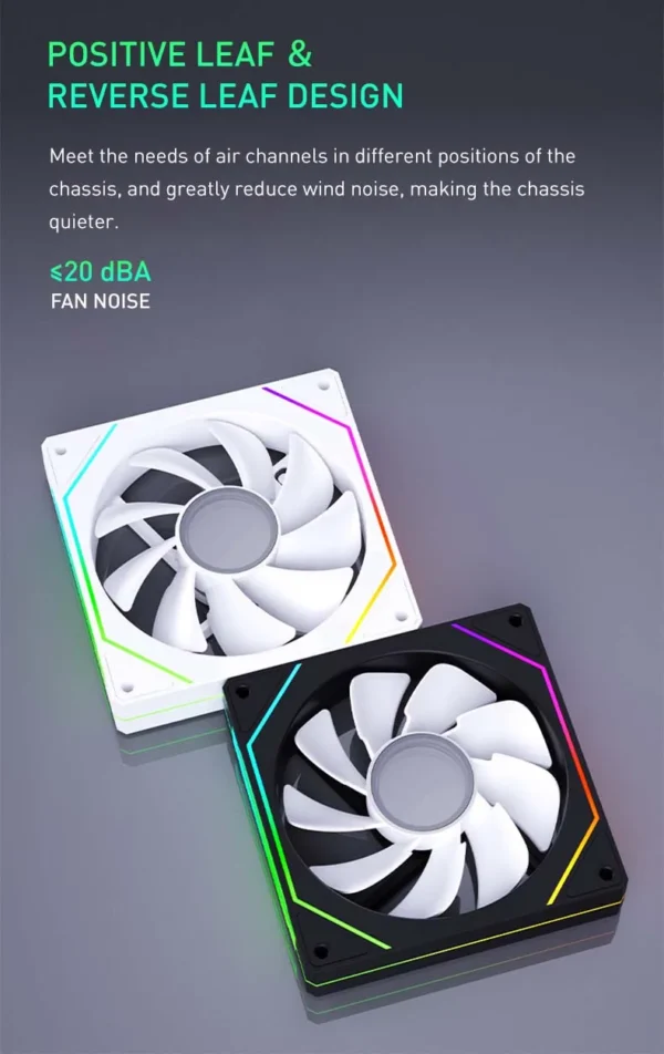 OEM PRISM 4 PRO Computer Chassis Fan 120mm 5V 3PIN ARGB 4 Pin PWM Quiet Cooling Fan 12V Large Air Volume 45.2CFM/600-1500RPM
