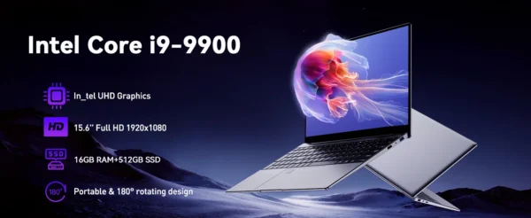 15.6" Windows 11 Laptop Computer Intel Core i9 9900 16GB RAM 1TB SSD Laptops Office Computer PC Fingerprint Unlock Notebook
