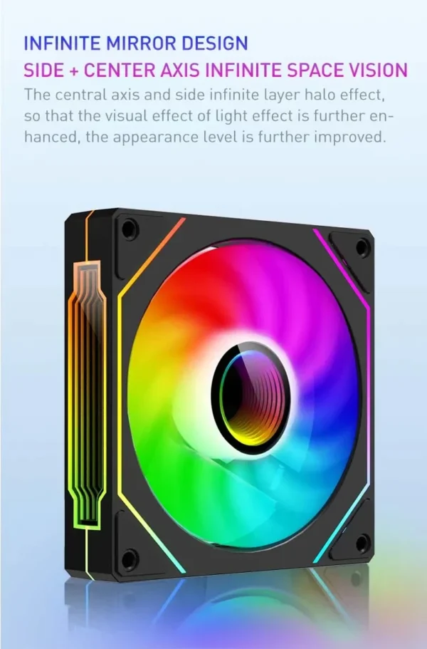 LDPCSJ PRISM 4 PRO Computer Chassis Fan 12cm ARGB 4 Pin PWM Quiet Cooling Fan 12V Large Air Volume 45.2CFM/600-1500RPM