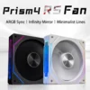 ICE Whale Prism 4RS ARGB PC Case Fan 120mm Infinity Mirror Design Motherboard Lighting Sync 4PIN PWM CPU Cooler Fan ventilador