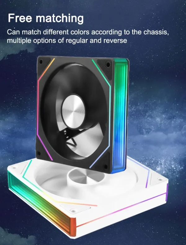 UPSIREN UF-3 Prism 7PRO Computer Case Cooling Fan,Double-sided full lens,12CM ARGB motherboard synchronization，CD pattern axis