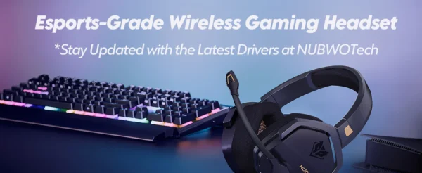 NUBWO G06 Dual Wireless Gaming Headphones 2.4GHz Bluetooth 5.3 Headsets Gamer with Microphone for PS5, PS4, PC, Mobile, Switch