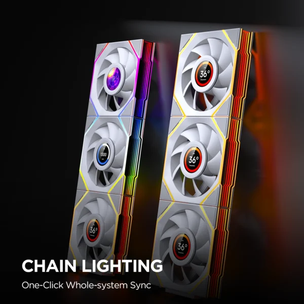 Interstellar V4-LCD 1.5 Inch 60Hz Customize Screen Modular Splicing Infinity Mirror 120mm CPU Case LCD Fan Jungle Leopard