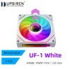 UPSIREN UF-1 PRISM 4 PRO Computer Chassis Fan 12cm ARGB 4 Pin PWM Quiet Cooling Fan 12V Large Air Volume 45.2CFM/600-1500RPM