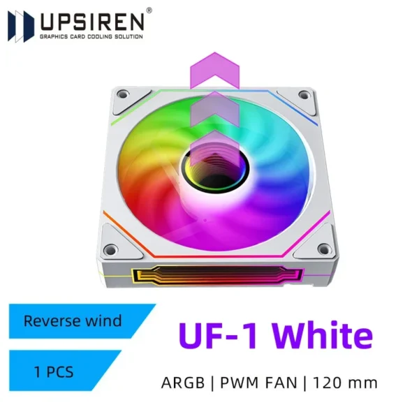UPSIREN UF-1 PRISM 4 PRO Computer Chassis Fan 12cm ARGB 4 Pin PWM Quiet Cooling Fan 12V Large Air Volume 45.2CFM/600-1500RPM