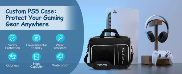 For PS5 Travel Case for PS5 Protective Case Bag Suitable for PS5 Disc/Digital Edition Console, Controllers, Game Cards, Headset