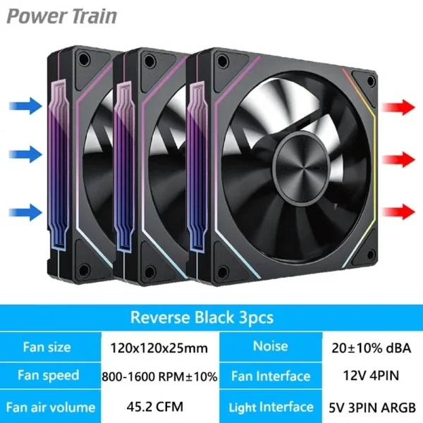 LDPCSJ Prism 4RS 120mm ARGB PC Case Fan with Infinity Mirror Design Motherboard Sync 4PIN PWM CPU Cooler Ventilador
