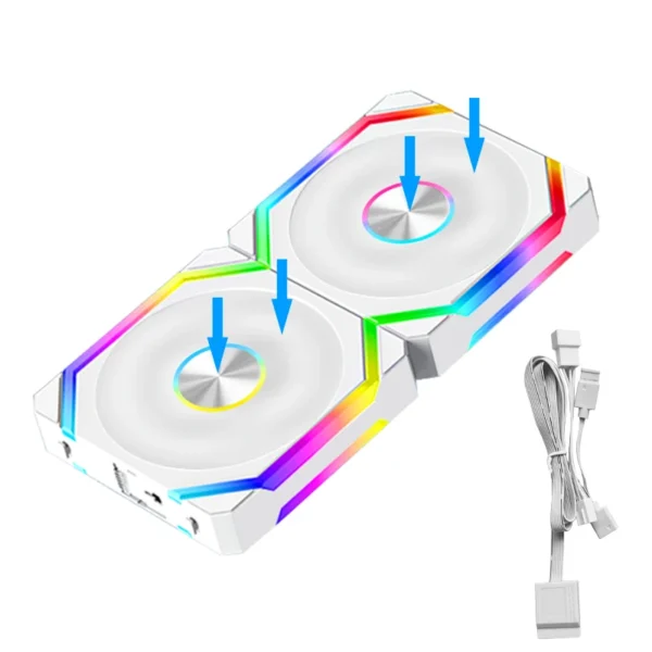 JUMPEAK HS120 Halo ARGB Cooling Fan 360mm 240mm Modular Stackable Splicing 120mm RGB Fans Kit For Gaming PC Case Water Cooler