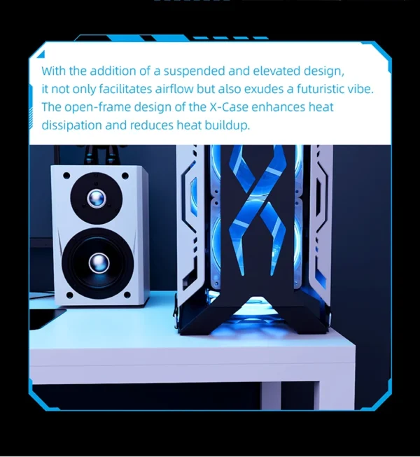 Lovingcool New Design Open Style Gaming Chassis Tempered Glass Micro ATX Mini ITX Computer RGB Casing Desktop PC Case with Fan